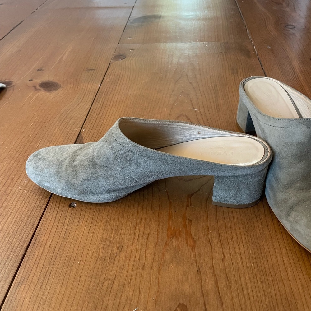 The day heel mule Everlane Green Suede Mules